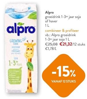 Promotions Alpro groeidrink 1-3+ jaar soja - Alpro - Valide de 08/05/2024 à 21/05/2024 chez OKay