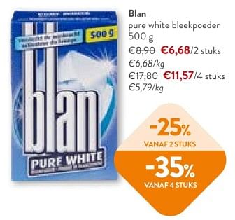 Promotions Blan pure white bleekpoeder - Blan - Valide de 08/05/2024 à 21/05/2024 chez OKay