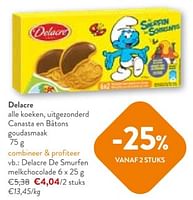 Promoties Delacre de smurfen melkchocolade - Delacre - Geldig van 08/05/2024 tot 21/05/2024 bij OKay