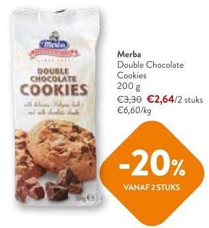 Promoties Merba double chocolate cookies - Merba - Geldig van 08/05/2024 tot 21/05/2024 bij OKay