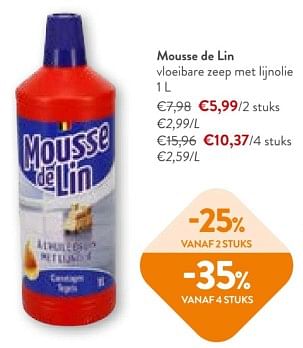 Promotions Mousse de lin vloeibare zeep met lijnolie - Mousse de Lin - Valide de 08/05/2024 à 21/05/2024 chez OKay