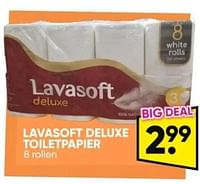 Promoties Lavasoft deluxe toiletpapier - Huismerk - Big Bazar - Geldig van 06/05/2024 tot 19/05/2024 bij Big Bazar