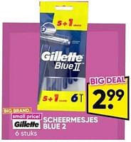 Promoties Scheermesjes blue2 - Gillette - Geldig van 06/05/2024 tot 19/05/2024 bij Big Bazar