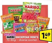 Promoties Snoepzak mini`s - Haribo - Geldig van 06/05/2024 tot 19/05/2024 bij Big Bazar