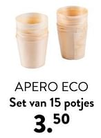 Promoties Apero eco set van 15 potjes - Huismerk - Casa - Geldig van 02/05/2024 tot 14/06/2024 bij Casa