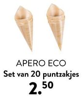 Promoties Apero eco set van 20 puntzakjes - Huismerk - Casa - Geldig van 02/05/2024 tot 14/06/2024 bij Casa