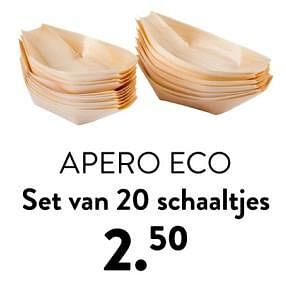 Promoties Apero eco set van 20 schaaltjes - Huismerk - Casa - Geldig van 02/05/2024 tot 14/06/2024 bij Casa