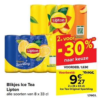 Promotions Ice tea original sparkling - Lipton - Valide de 08/05/2024 à 21/05/2024 chez Carrefour
