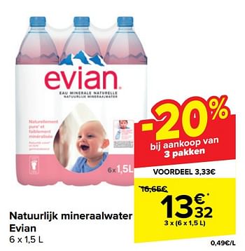 Promotions Natuurlijk mineraalwater evian - Evian - Valide de 08/05/2024 à 21/05/2024 chez Carrefour