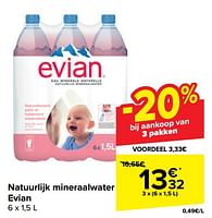 Promoties Natuurlijk mineraalwater evian - Evian - Geldig van 08/05/2024 tot 21/05/2024 bij Carrefour