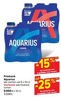 Promoties Pak frisdrank lemon - Aquarius - Geldig van 08/05/2024 tot 21/05/2024 bij Carrefour