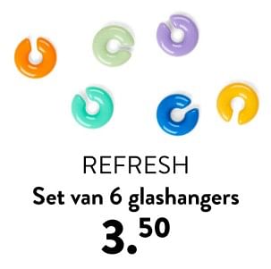 Promotions Refresh set van 6 glashangers - Produit maison - Casa - Valide de 02/05/2024 à 14/06/2024 chez Casa