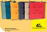 Promoties Microvezel stoelkussen - Huismerk - Carrefour  - Geldig van 08/05/2024 tot 21/05/2024 bij Carrefour