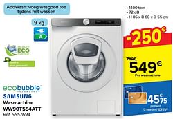 Samsung wasmachine ww90t554att