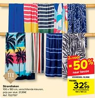 Promoties Strandlaken - Tex - Geldig van 08/05/2024 tot 21/05/2024 bij Carrefour