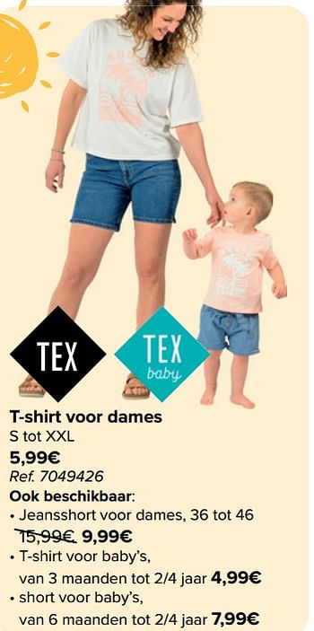 Promoties T-shirt voor dames - Tex - Geldig van 08/05/2024 tot 21/05/2024 bij Carrefour