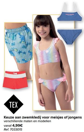 Promoties Keuze aan zwemkledij voor meisjes of jongens - Tex - Geldig van 08/05/2024 tot 21/05/2024 bij Carrefour