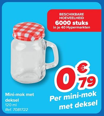 Promotions Mini mok met deksel - Produit maison - Carrefour  - Valide de 08/05/2024 à 21/05/2024 chez Carrefour