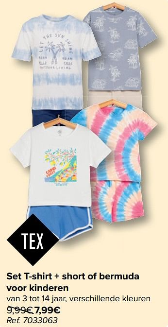 Promotions Set t shirt + short of bermuda voor kinderen - Tex - Valide de 08/05/2024 à 21/05/2024 chez Carrefour