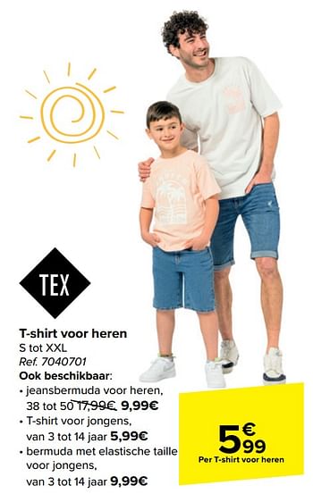 Promoties T-shirt voor heren - Tex - Geldig van 08/05/2024 tot 21/05/2024 bij Carrefour