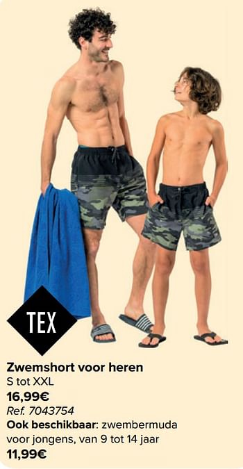 Promoties Zwemshort voor heren - Tex - Geldig van 08/05/2024 tot 21/05/2024 bij Carrefour