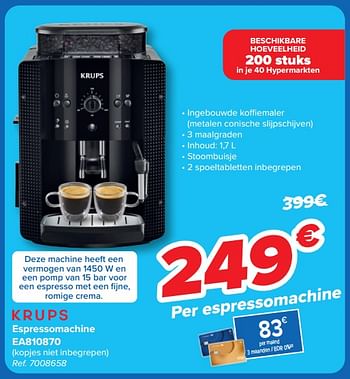 Promoties Krups espressomachine ea810870 - Krups - Geldig van 08/05/2024 tot 21/05/2024 bij Carrefour