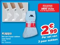 Promoties Set van 3 paar sokken voor heren - Kappa - Geldig van 08/05/2024 tot 21/05/2024 bij Carrefour
