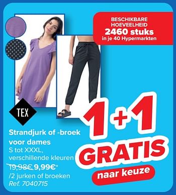 Promoties Strandjurk of broek voor dames - Tex - Geldig van 08/05/2024 tot 21/05/2024 bij Carrefour