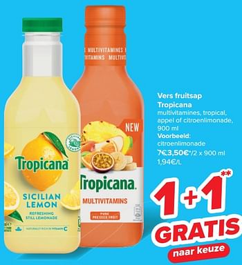 Promotions Vers fruitsap tropicana - Tropicana - Valide de 08/05/2024 à 21/05/2024 chez Carrefour