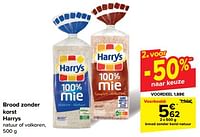 Promoties Brood zonder korst natuur - Harry's - Geldig van 08/05/2024 tot 21/05/2024 bij Carrefour
