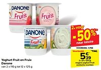 Promoties Magere yoghurt fruit exotische vruchten - Danone - Geldig van 08/05/2024 tot 21/05/2024 bij Carrefour