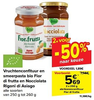 Promoties Abrikozenconfituur fior di frutta - Fiordifrutta - Geldig van 08/05/2024 tot 21/05/2024 bij Carrefour