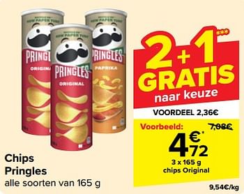 Promotions Chips original - Pringles - Valide de 08/05/2024 à 21/05/2024 chez Carrefour