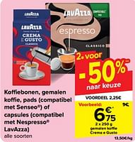 Promoties Gemalen koffie crema e gusto - Lavazza - Geldig van 08/05/2024 tot 21/05/2024 bij Carrefour