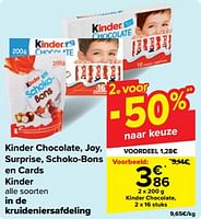 Promoties Kinder chocolate - Kinder - Geldig van 08/05/2024 tot 21/05/2024 bij Carrefour