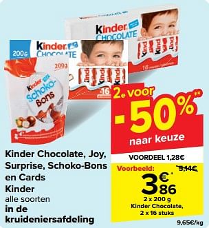Promotions Kinder chocolate - Kinder - Valide de 08/05/2024 à 21/05/2024 chez Carrefour
