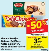 Promoties Koekjes délichoc met melkchocolade - Délichoc - Geldig van 08/05/2024 tot 21/05/2024 bij Carrefour
