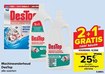 Promotions Onderhoud leidingen odorstop - Destop - Valide de 08/05/2024 à 21/05/2024 chez Carrefour