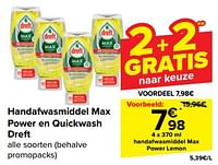 Promoties Handafwasmiddel max power lemon - Dreft - Geldig van 08/05/2024 tot 21/05/2024 bij Carrefour
