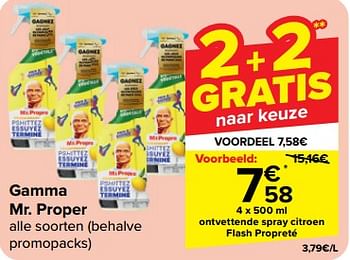 Promotions Ontvettende spray citroen flash propreté - Mr. Propre - Valide de 08/05/2024 à 21/05/2024 chez Carrefour