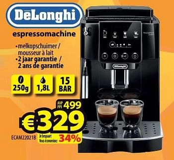 Promotions Delonghi espressomachine ecam22021b - Delonghi - Valide de 08/05/2024 à 15/05/2024 chez ElectroStock