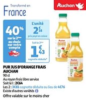 Promotions Pur jus d`orange frais auchan - Produit Maison - Auchan Ronq - Valide de 07/05/2024 à 13/05/2024 chez Auchan Ronq