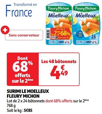 Promotions Surimi le moelleux fleury michon - Fleury Michon - Valide de 07/05/2024 à 13/05/2024 chez Auchan Ronq
