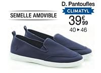 Promotions Pantoufles - Produit Maison - Damart - Valide de 01/05/2024 à 30/06/2024 chez Damart