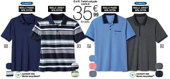 Promoties T-shirt col polo - Huismerk - Damart - Geldig van 01/05/2024 tot 30/06/2024 bij Damart