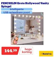 Promoties Fenchilin grote hollywood vanity spiegel intelligente usb oplaadbare poort - Fenchilin - Geldig van 06/05/2024 tot 12/05/2024 bij Bol.com