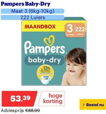 Promotions Pampers baby dry - Pampers - Valide de 06/05/2024 à 12/05/2024 chez Bol.com