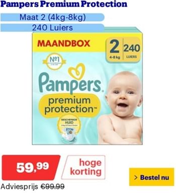 Promotions Pampers premium protection - Pampers - Valide de 06/05/2024 à 12/05/2024 chez Bol.com