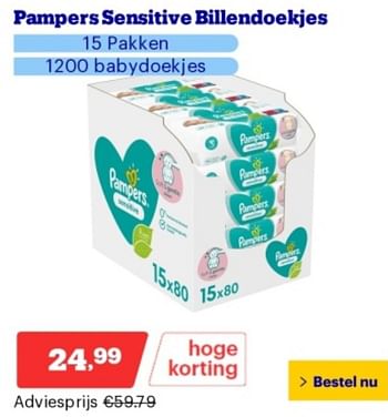 Promoties Pampers sensitive billendoekjes - Pampers - Geldig van 06/05/2024 tot 12/05/2024 bij Bol.com