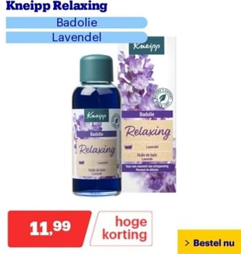 Promotions Kneipp relaxing badolie lavendel - Kneipp - Valide de 06/05/2024 à 12/05/2024 chez Bol.com